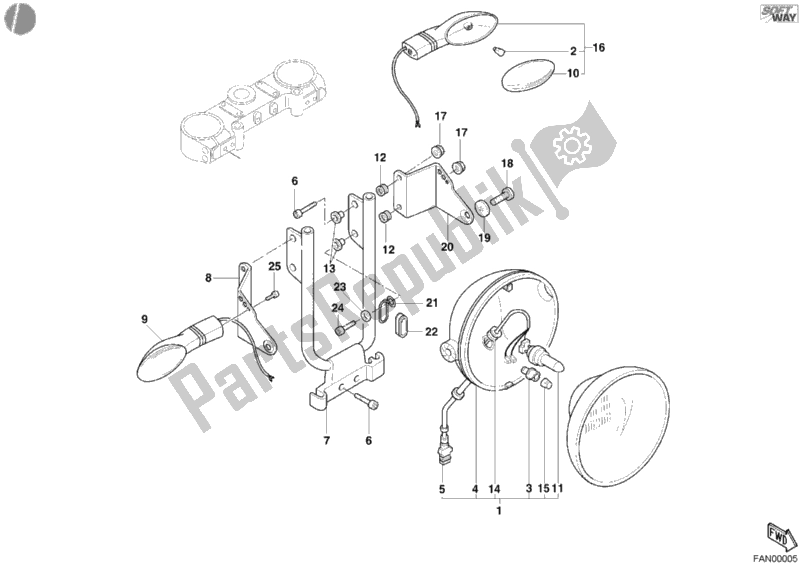 Tutte le parti per il Faro del Ducati Monster 400 2002