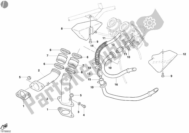 Todas las partes para Colector De Admisión de Ducati Monster 400 2002