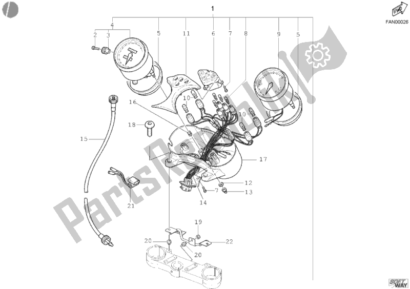 All parts for the Meter of the Ducati Monster 400 2002