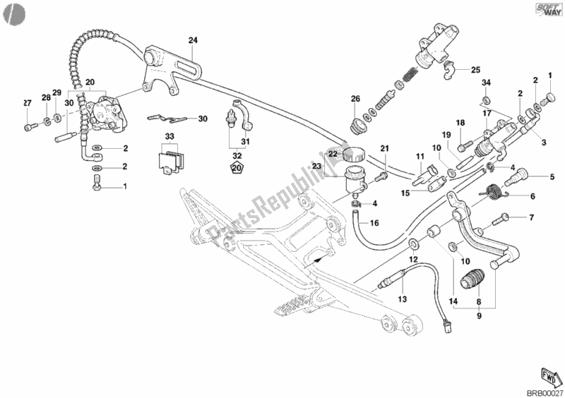 Todas las partes para Sistema De Freno Trasero de Ducati Monster 400 2002