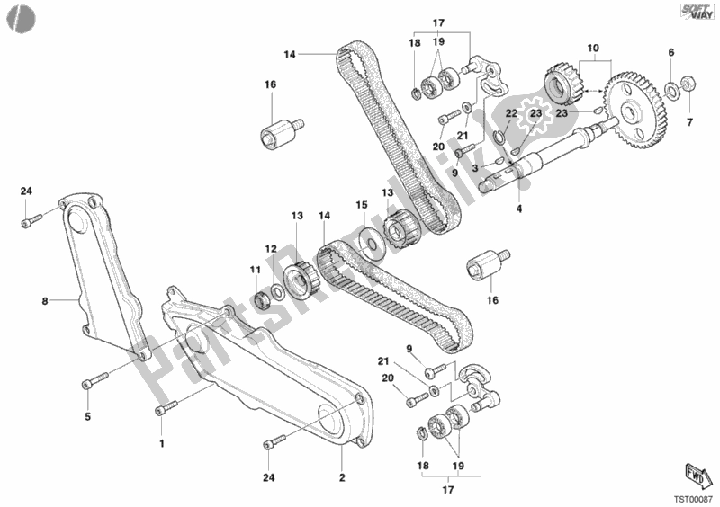 Toutes les pièces pour le Courroie De Distribution du Ducati Monster 400 2002