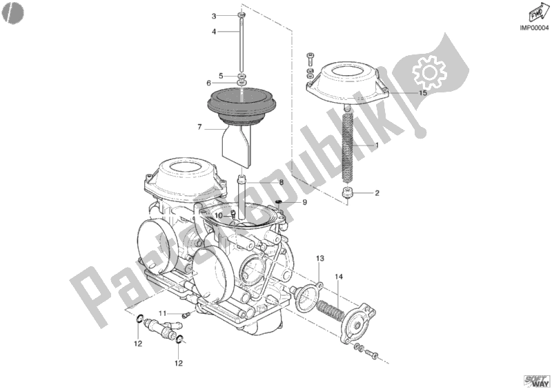 Todas las partes para Piezas De Repuesto Del Carburador de Ducati Monster 400 2003