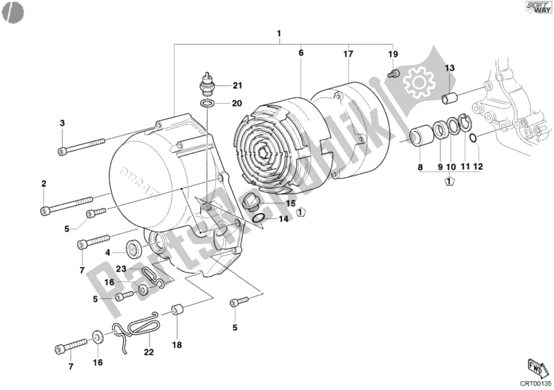 Tutte le parti per il Coperchio Frizione del Ducati Monster 400 2003