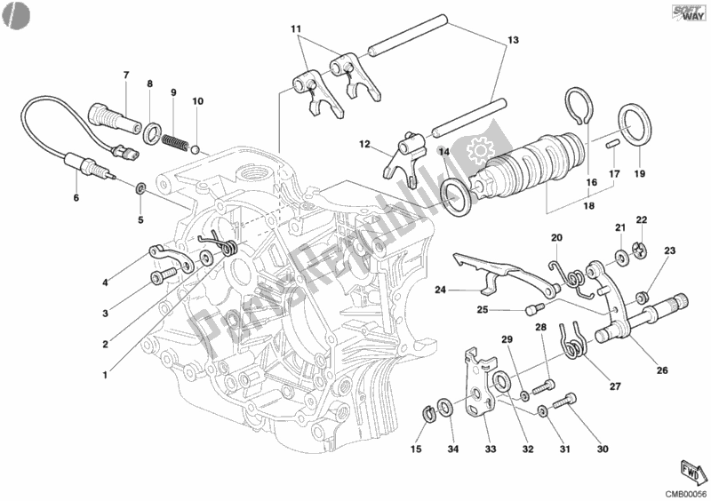 Tutte le parti per il Meccanismo Di Cambio Marcia del Ducati Monster 400 2003