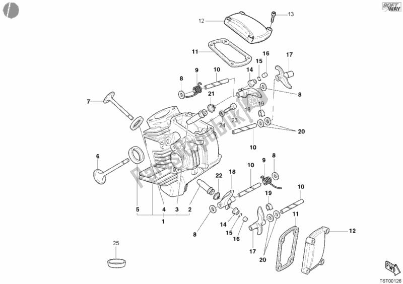 Tutte le parti per il Testata Orizzontale del Ducati Monster 400 2003