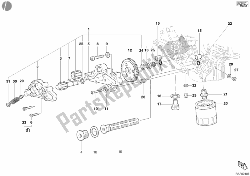 Tutte le parti per il Pompa Dell'olio - Filtro del Ducati Monster 400 2003