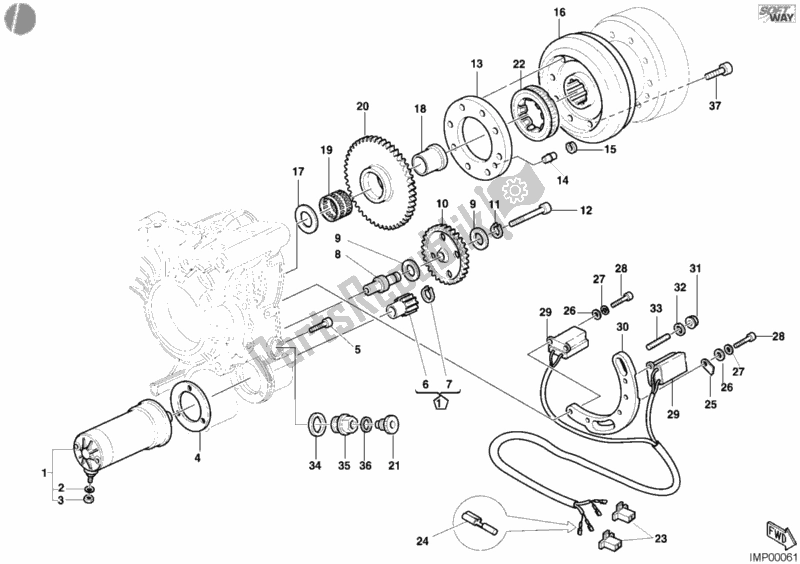 Alle onderdelen voor de Start De Motor van de Ducati Monster 400 2003