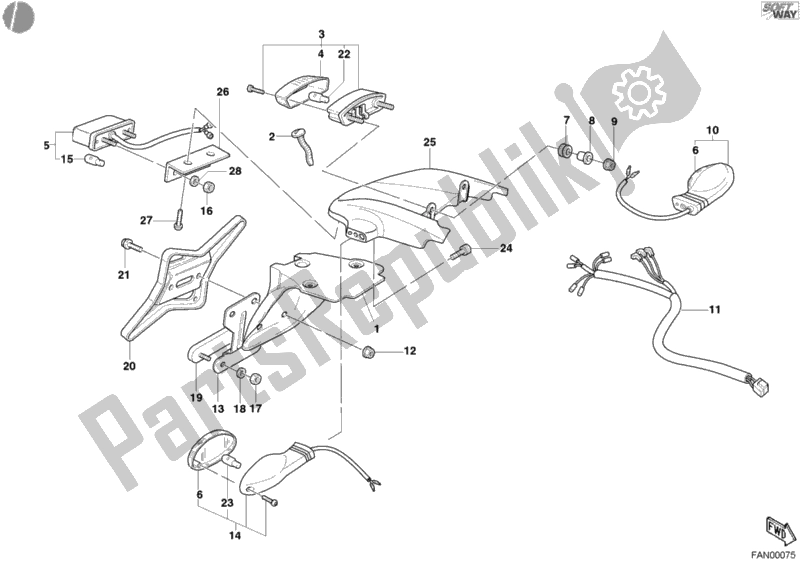 Todas las partes para Luz De La Cola de Ducati Monster 400 2003