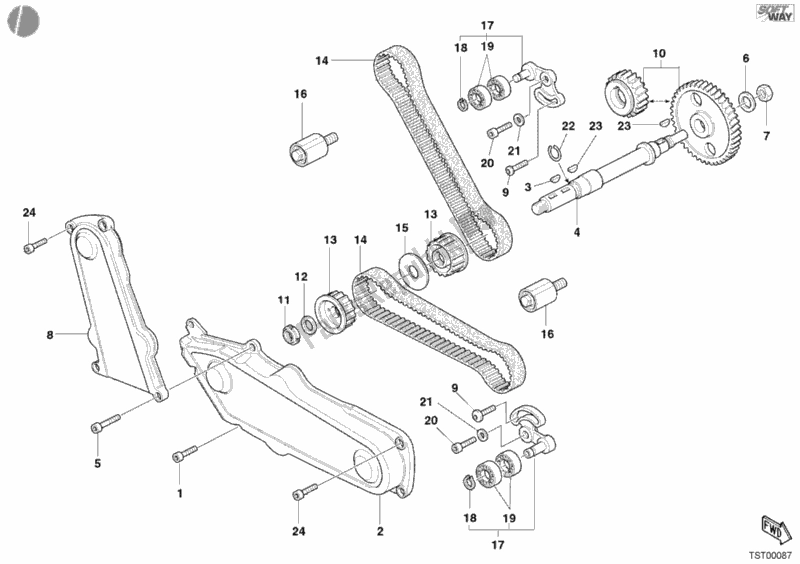 Tutte le parti per il Cinghia Di Distribuzione del Ducati Monster 400 2003