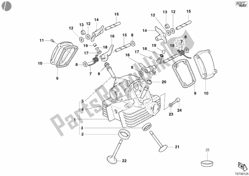 Tutte le parti per il Testata Verticale del Ducati Monster 400 2003