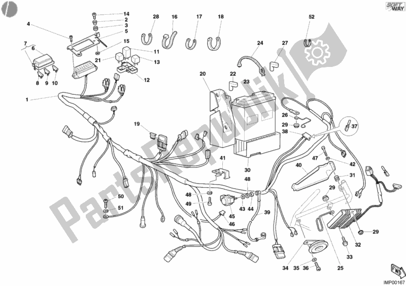 Tutte le parti per il Cablaggio Elettrico del Ducati Monster 400 2003