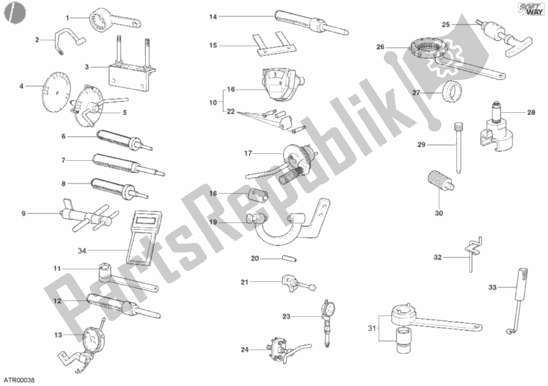 Alle onderdelen voor de Werkplaatsgereedschap, Motor van de Ducati Monster 400 2003 Alle onderdelen voor de Werkplaatsgereedschap, Motor van de Ducati Monster 400 2003