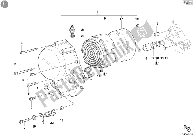 Tutte le parti per il Coperchio Frizione del Ducati Monster 400 2004