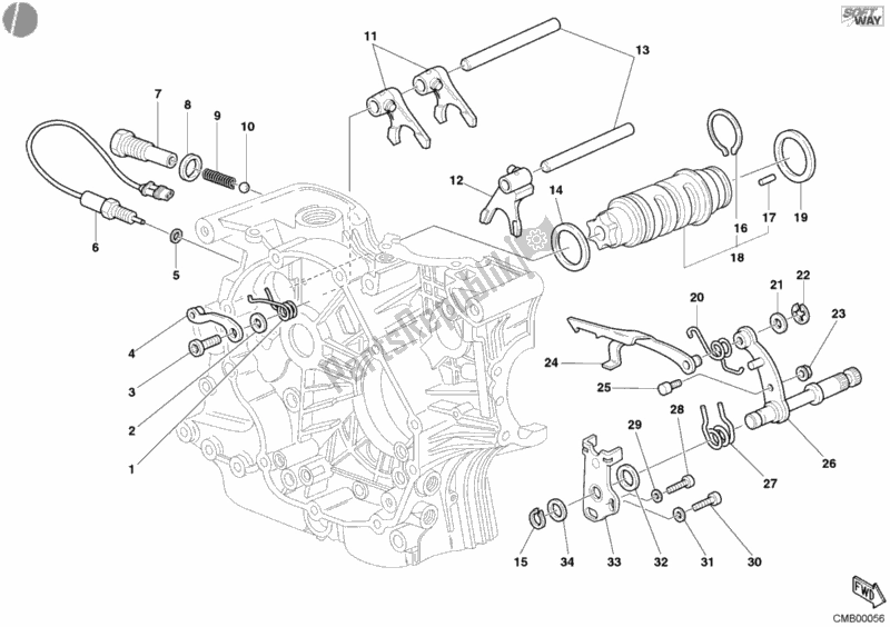 Tutte le parti per il Meccanismo Di Cambio Marcia del Ducati Monster 400 2004