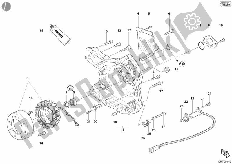 Tutte le parti per il Coperchio Del Generatore del Ducati Monster 400 2004