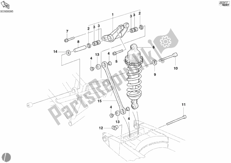 Todas las partes para Amortiguador Trasero de Ducati Monster 400 2004