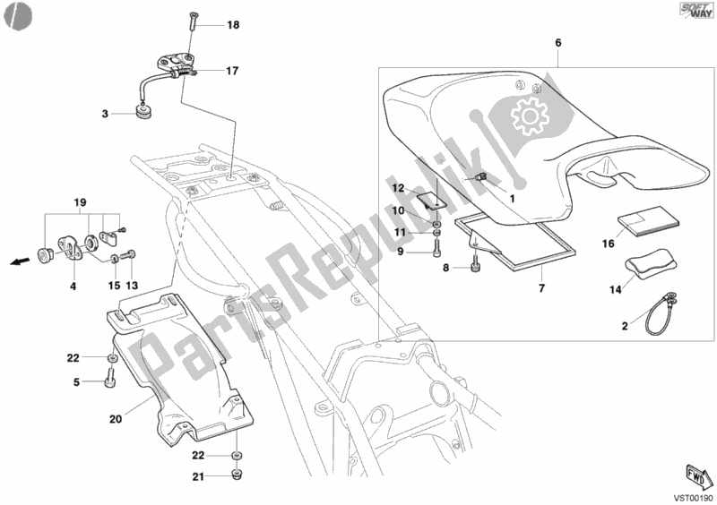 Tutte le parti per il Sedile Scuro del Ducati Monster 400 2004