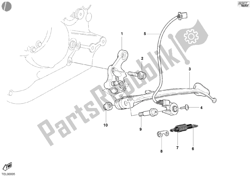 Tutte le parti per il Cavalletto Laterale del Ducati Monster 400 2004