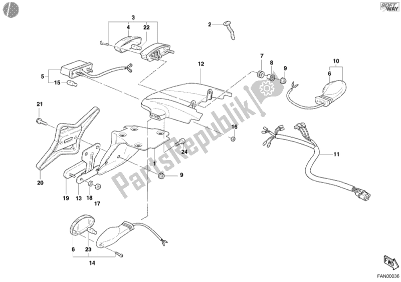 Todas las partes para Luz De La Cola de Ducati Monster 400 2004