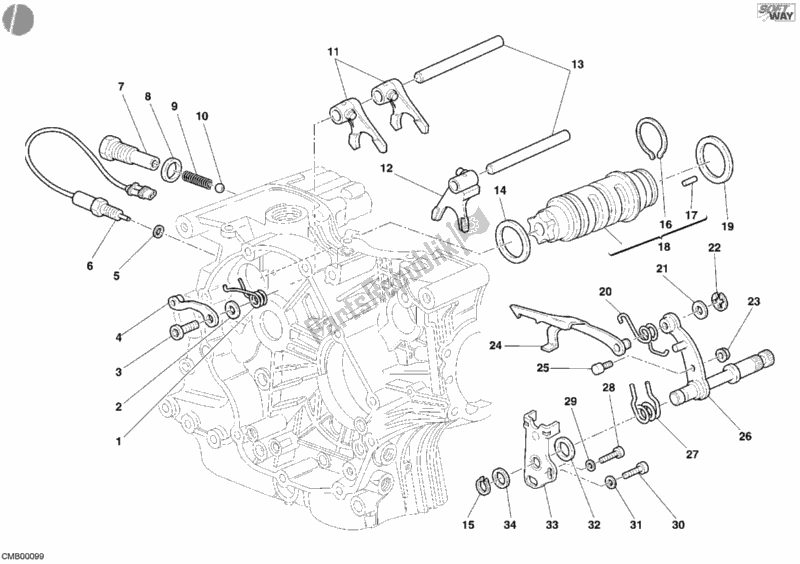 Wszystkie części do Mechanizm Zmiany Biegów Ducati Monster 400 2005