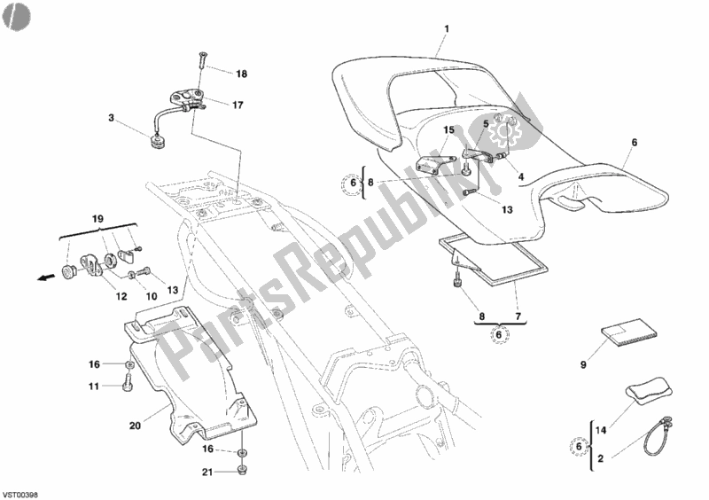 Tutte le parti per il Posto A Sedere del Ducati Monster 400 2005