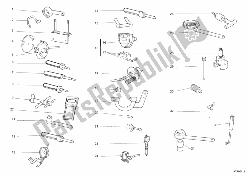 Alle onderdelen voor de Werkplaatsgereedschap, Motor van de Ducati Monster 400 2005