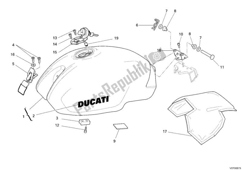 Tutte le parti per il Serbatoio Di Carburante del Ducati Monster 400 2006