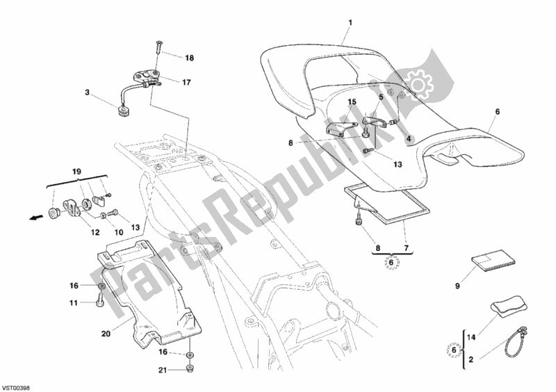 Todas las partes para Asiento de Ducati Monster 400 2006