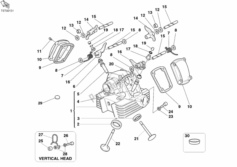 Alle onderdelen voor de Verticale Cilinderkop van de Ducati Monster 400 2006