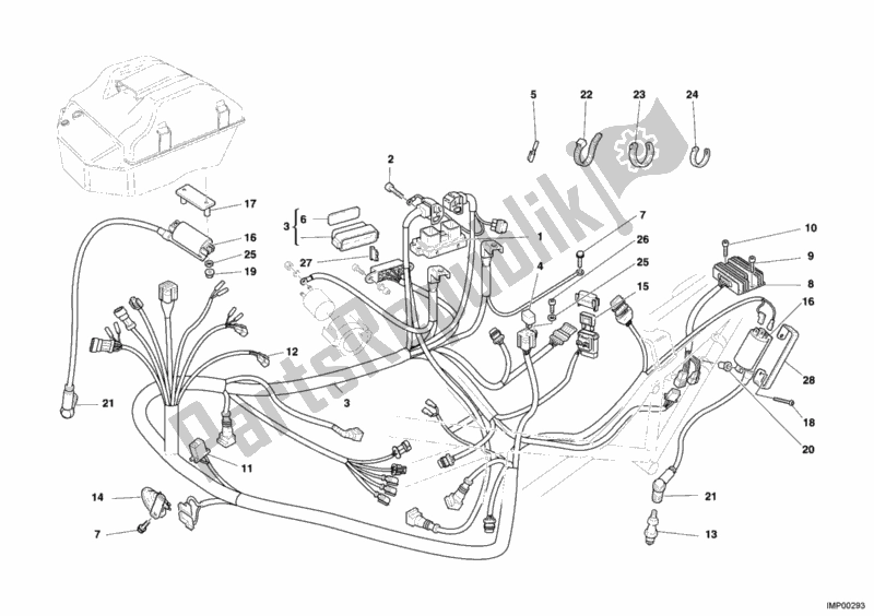 All parts for the Wiring Harness of the Ducati Monster 400 2006