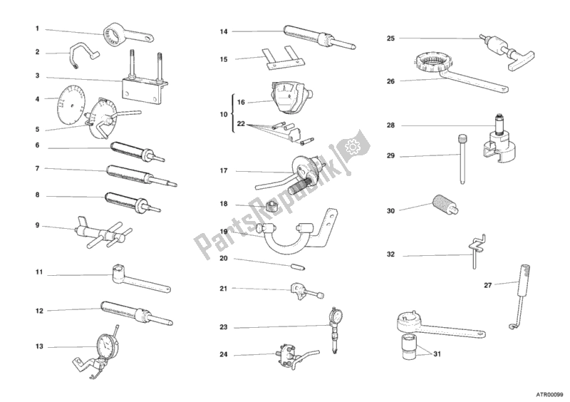 Todas las partes para Herramientas De Servicio De Taller, Motor de Ducati Monster 400 2006