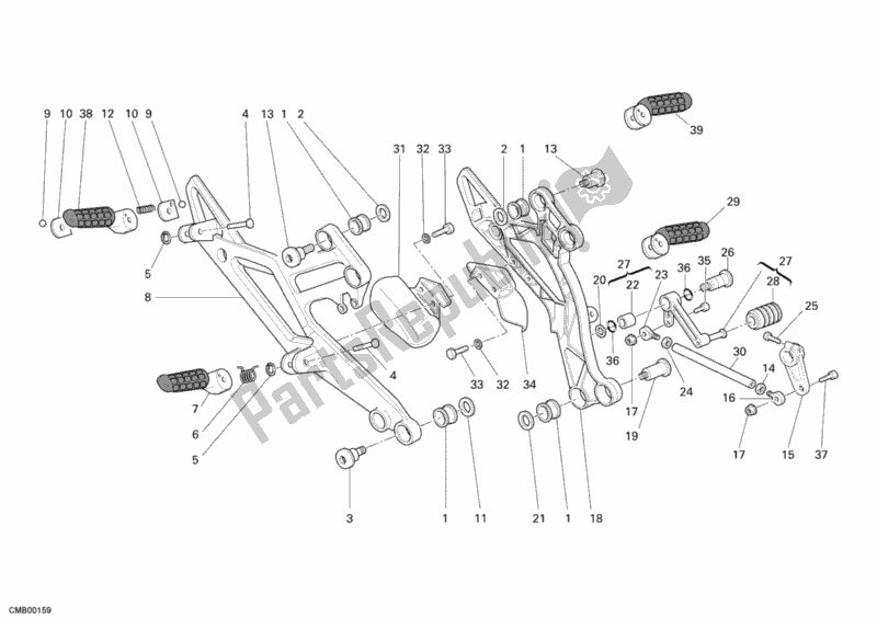 Todas las partes para Reposapiés de Ducati Monster 400 2007