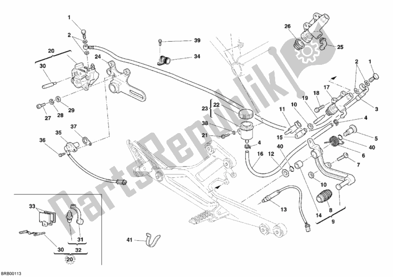 Todas las partes para Sistema De Freno Trasero de Ducati Monster 400 2007