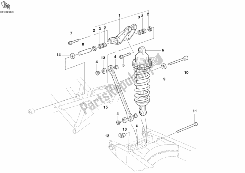 Todas las partes para Amortiguador Trasero de Ducati Monster 400 2007