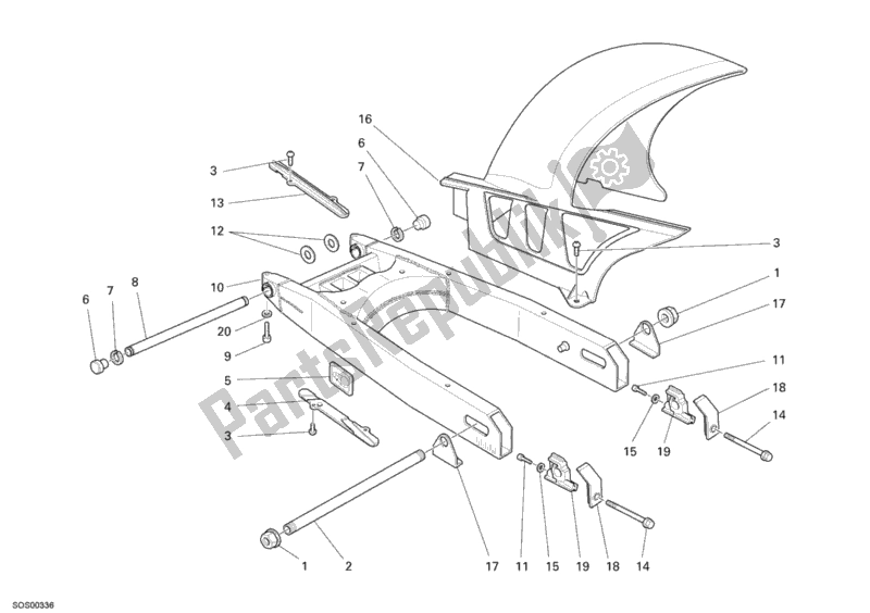 Tutte le parti per il Forcellone del Ducati Monster 400 2007