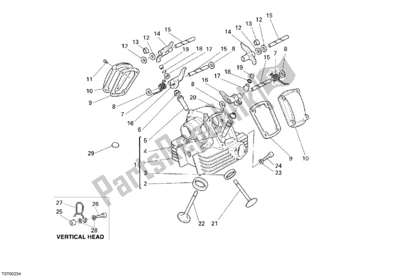 Todas las partes para Culata Vertical de Ducati Monster 400 2007