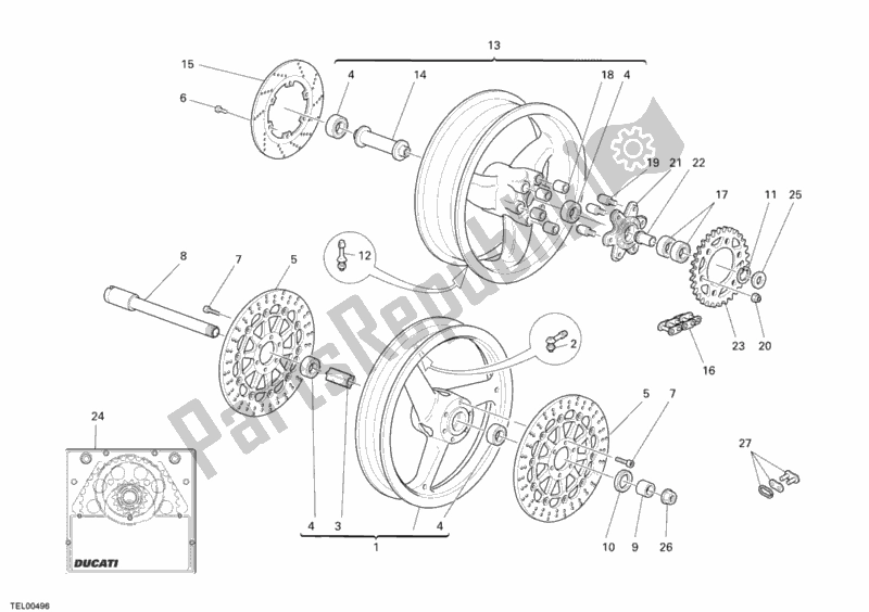 Tutte le parti per il Ruote del Ducati Monster 400 2007