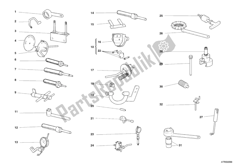 Tutte le parti per il Attrezzi Di Servizio Dell'officina, Motore del Ducati Monster 400 2007