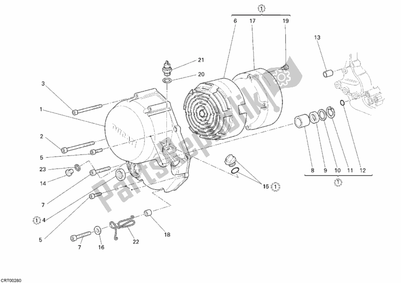 Tutte le parti per il Coperchio Frizione del Ducati Monster 400 2008