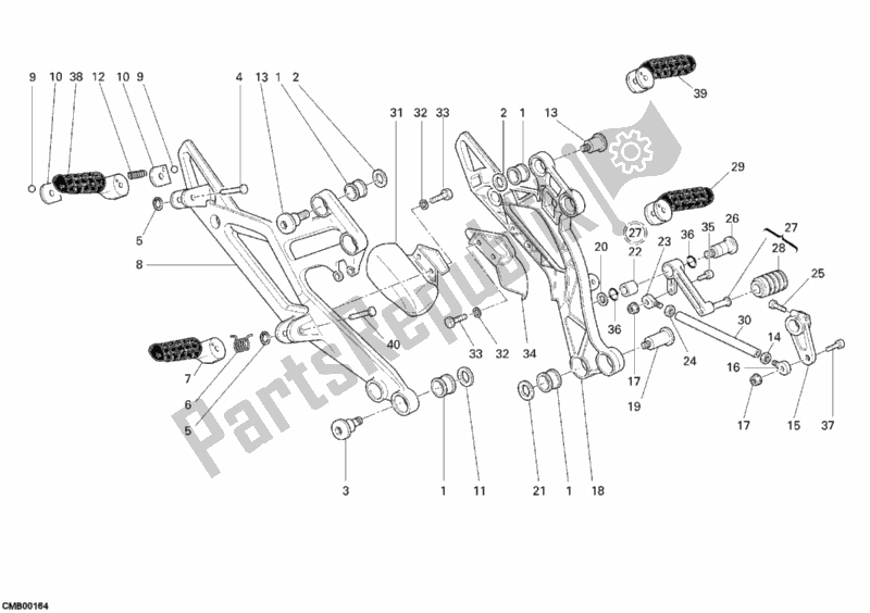 Tutte le parti per il Poggiapiedi del Ducati Monster 400 2008