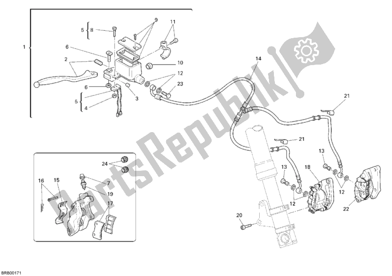 Tutte le parti per il Sistema Frenante Anteriore del Ducati Monster 400 2008