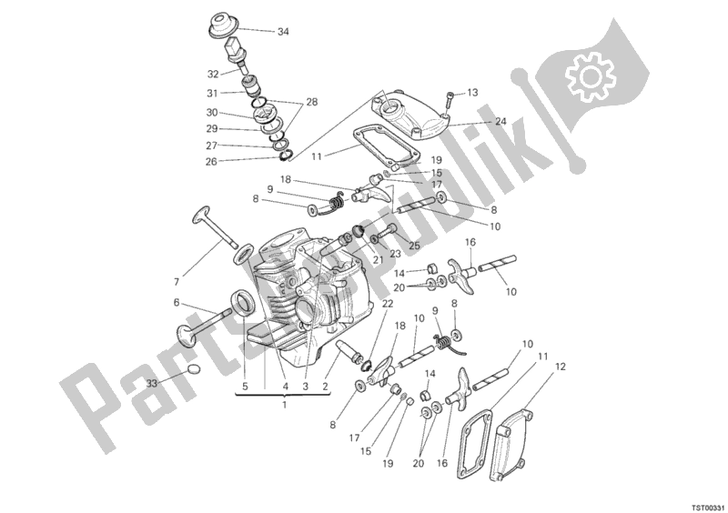 Alle onderdelen voor de Horizontale Cilinderkop van de Ducati Monster 400 2008