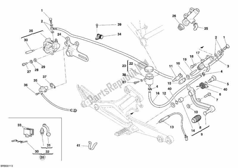 Todas las partes para Sistema De Freno Trasero de Ducati Monster 400 2008