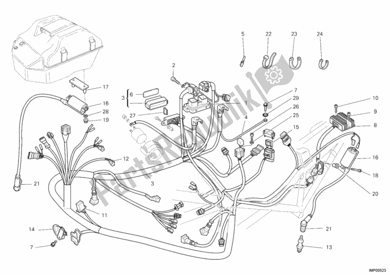 Tutte le parti per il Cablaggio Elettrico del Ducati Monster 400 2008