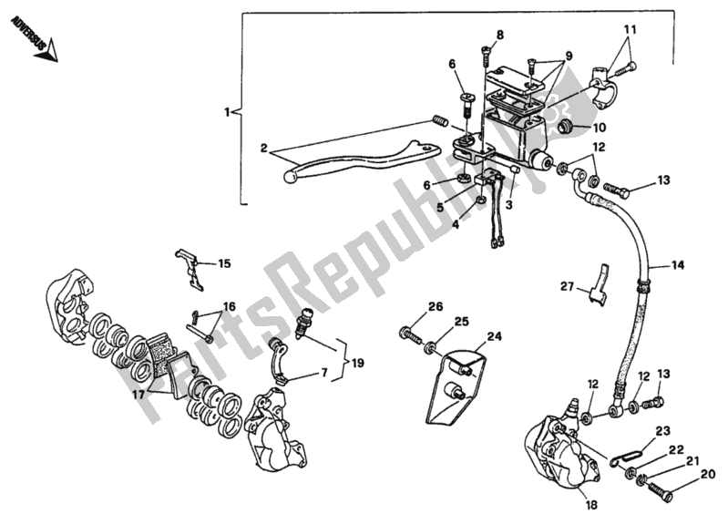 Todas las partes para Sistema De Freno Delantero De Un Solo Disco de Ducati Monster 600 1993