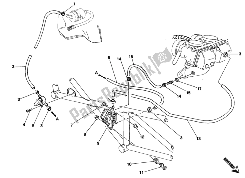 All parts for the Fuel Pump <006829 of the Ducati Monster 600 1993