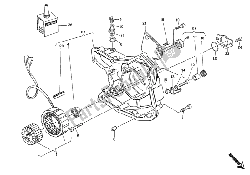 Todas as partes de Tampa Do Gerador do Ducati Monster 600 1993