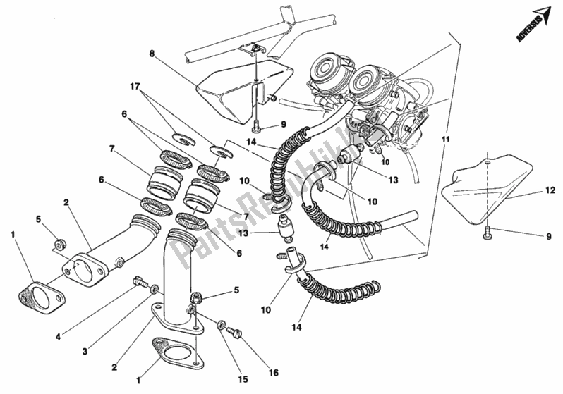 Todas las partes para Colector De Admisión de Ducati Monster 600 1993