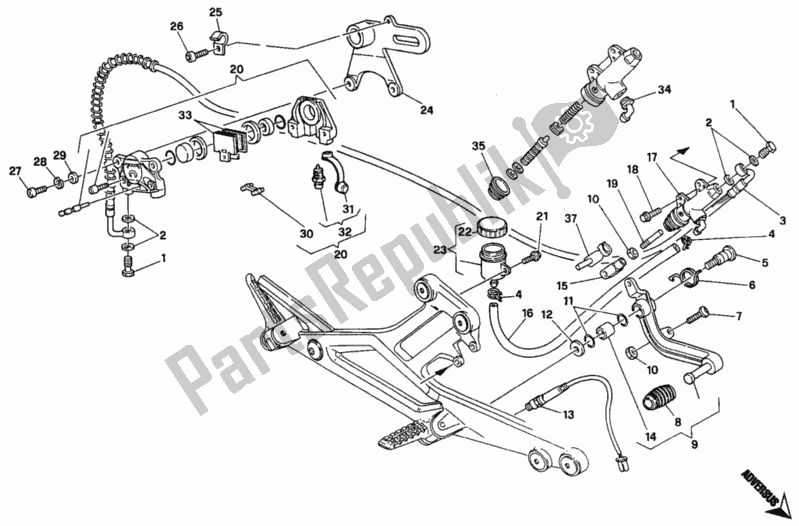 Todas las partes para Sistema De Freno Trasero de Ducati Monster 600 1993