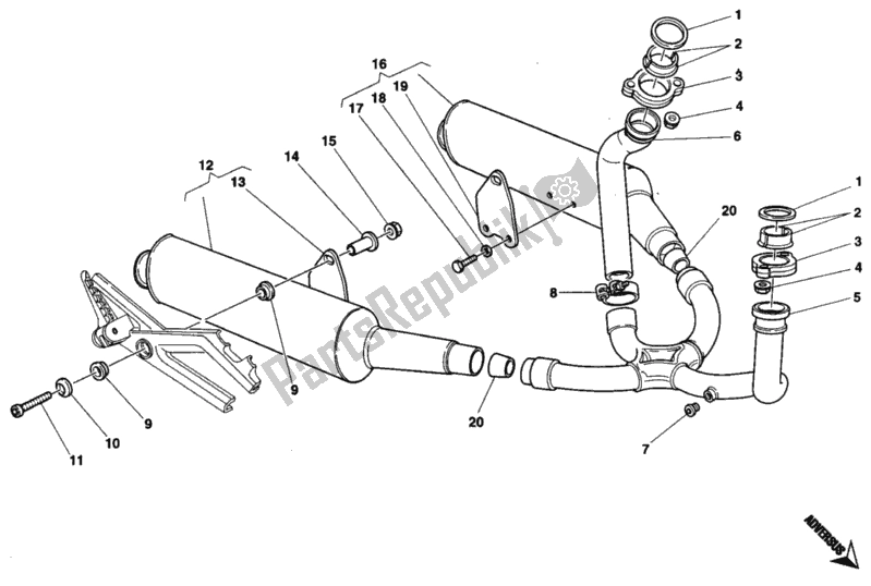 Tutte le parti per il Impianto Di Scarico del Ducati Monster 600 1994